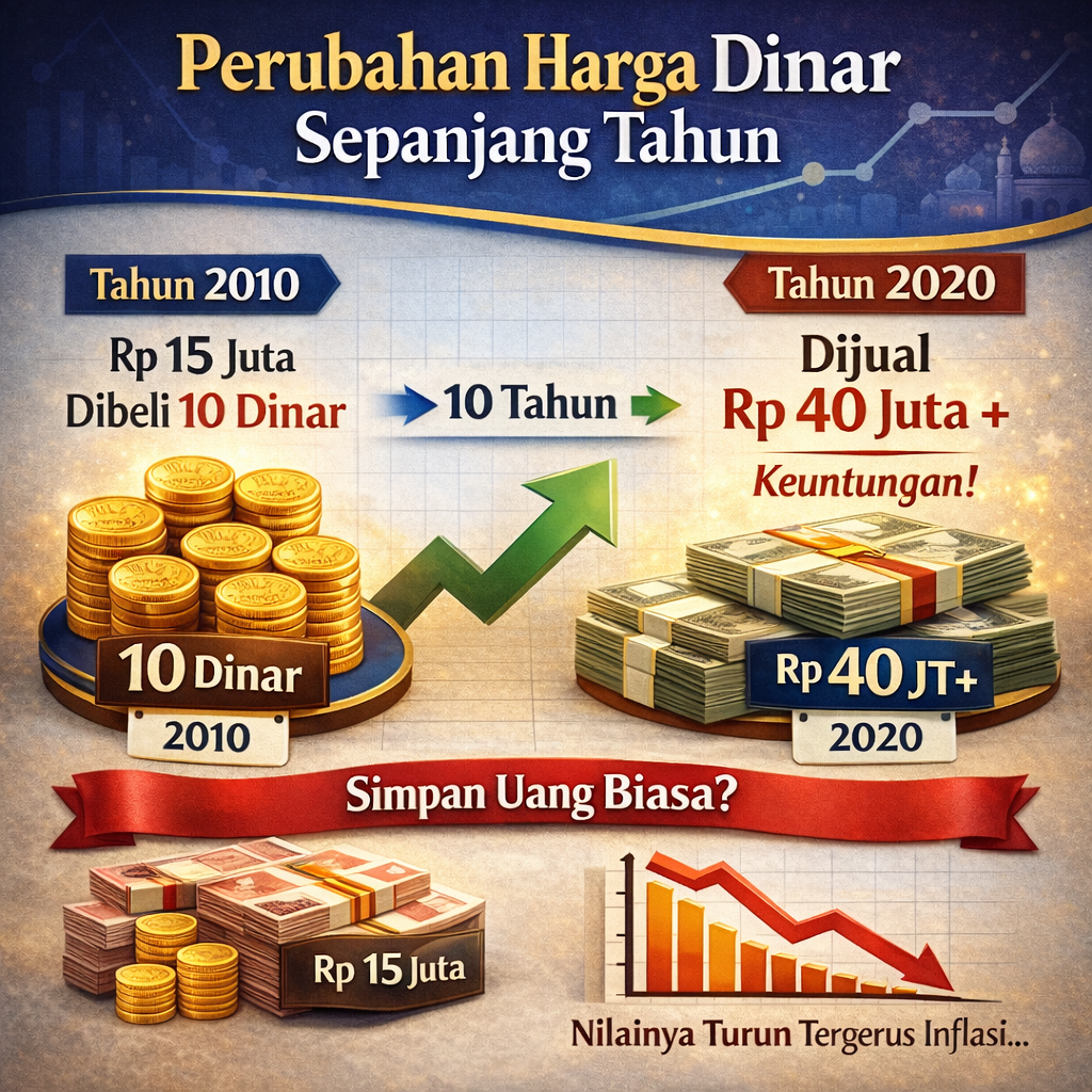 Perubahan Harga Dinar Sepanjang Tahun